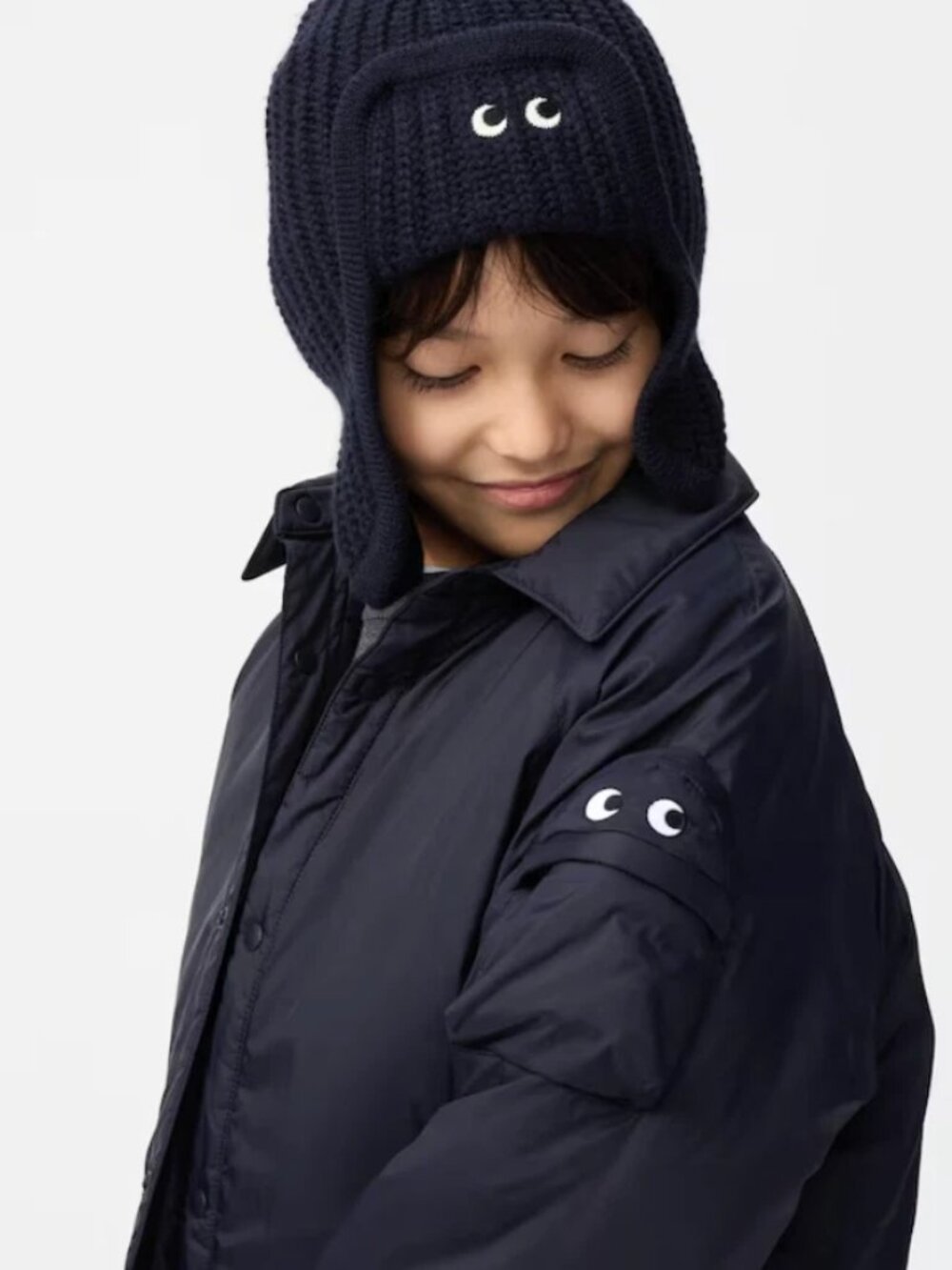 NEW ANYA HINDMARCH x Uniqlo Puffertech Jacket Unisex Kids Navy 13 Years Adult S
